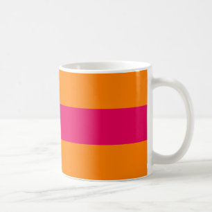 Punkte und Streifen für immer Pink und Orange Kaffeetasse