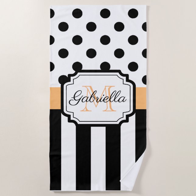 Punkte und Streifen Strandtuch (Vorderseite)