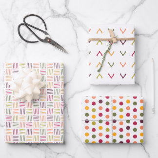 Punkte | Wünschelruten | Gewebte Linien -  Geschenkpapier Set