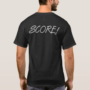Punktest weiße Männer schwarzes T-Shirt Rücken