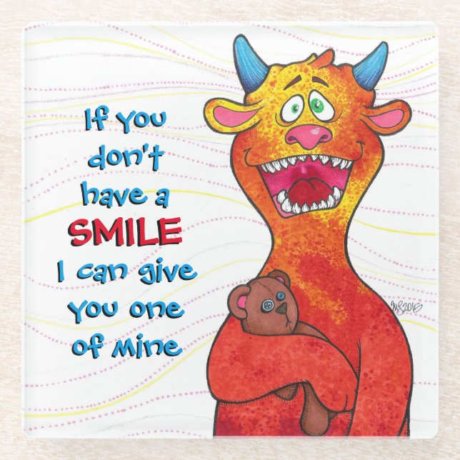 Punktieren Sie das Monster, GlasUntersetzer (Vorderseite)