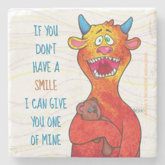 Punktieren Sie das Monster, w/quote Steinuntersetzer
