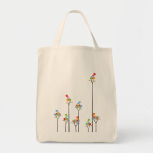 Punktierte Bäume u. niedlicher Tragetasche