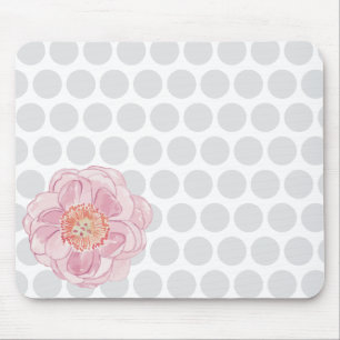 Punktierte Blumenmauspad mit Wasserfarben-Blüte Mousepad