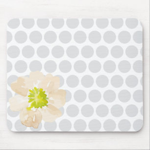 Punktierte Blumenmauspad mit Wasserfarben-Blüte Mousepad