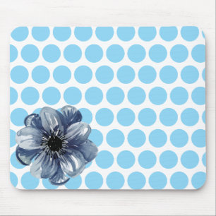 Punktierte Blumenmauspad mit Wasserfarben-Blüte Mousepad