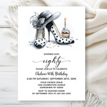 Punktierte High Heels zum 80. Geburtstag