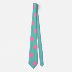 Punktierte Krawatte (Aqua & Pink)