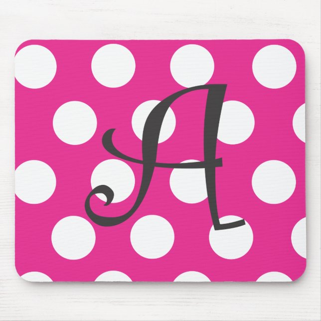 Punktierte Pink Mousepad Initiale "A " (Vorne)