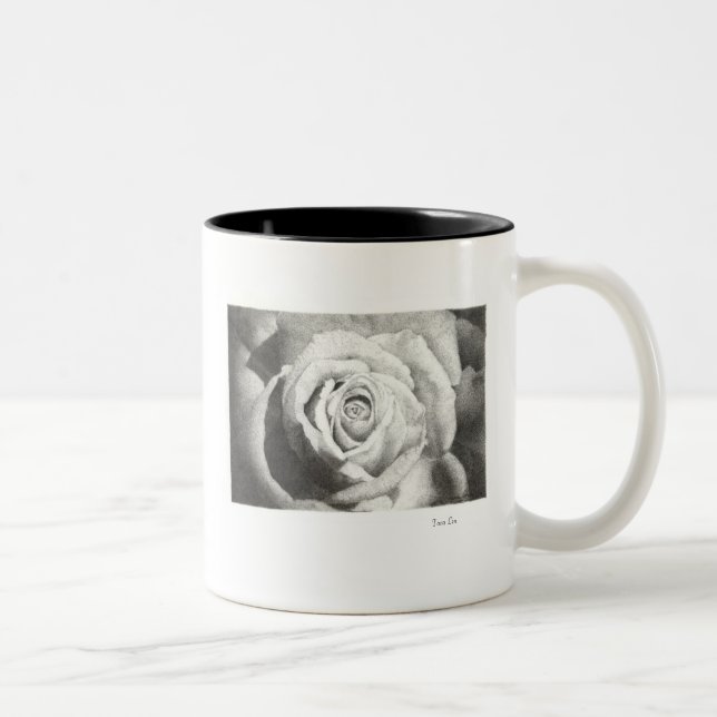 Punktierte Rosen-Tasse Zweifarbige Tasse (Rechts)