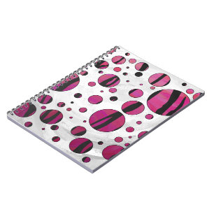 Punktierte Tiger Hot Pink und schwarzer Druck Notizblock