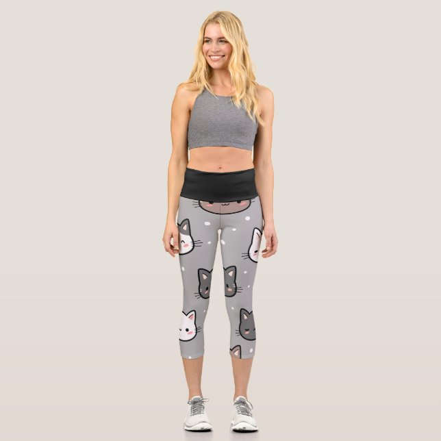 Punktkatze Capri Leggings (Vorderseite)
