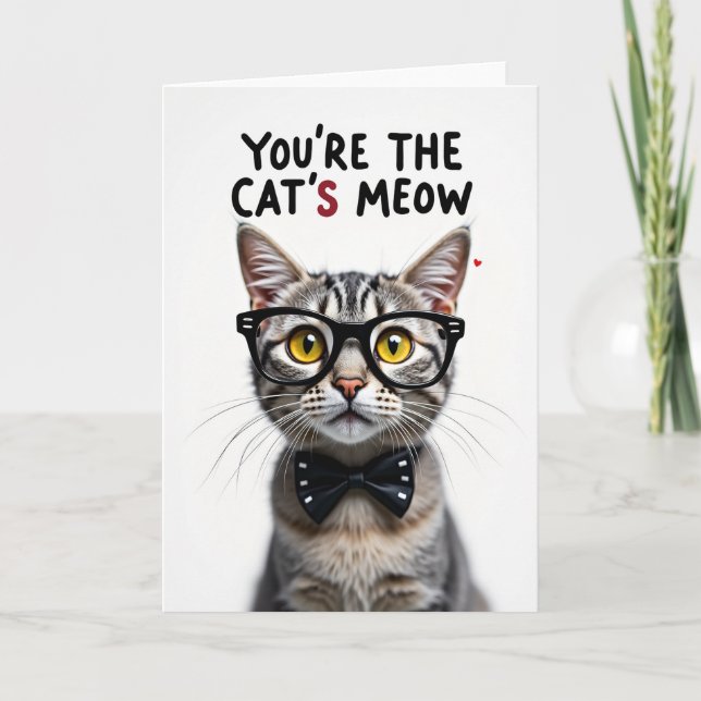 Punktkatze Feline Meow Karte (Vorderseite)