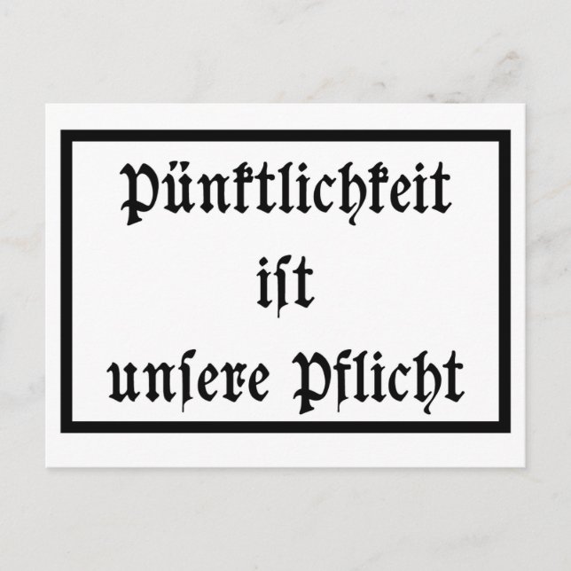 Pünktlichkeit ist unsere postkarte (Vorderseite)