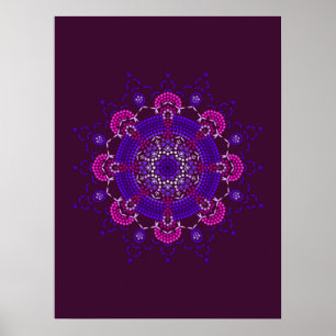 Punktmalerei auf Mandala 1,21 Poster