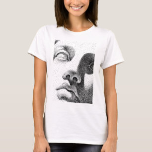 Punktmatrixkunst: Klassisches Marmorgesicht T-Shirt