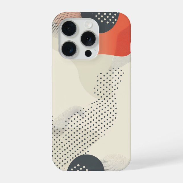 Punktmuster mit kurvenförmigen Formen iPhone Hülle (Rückseite)