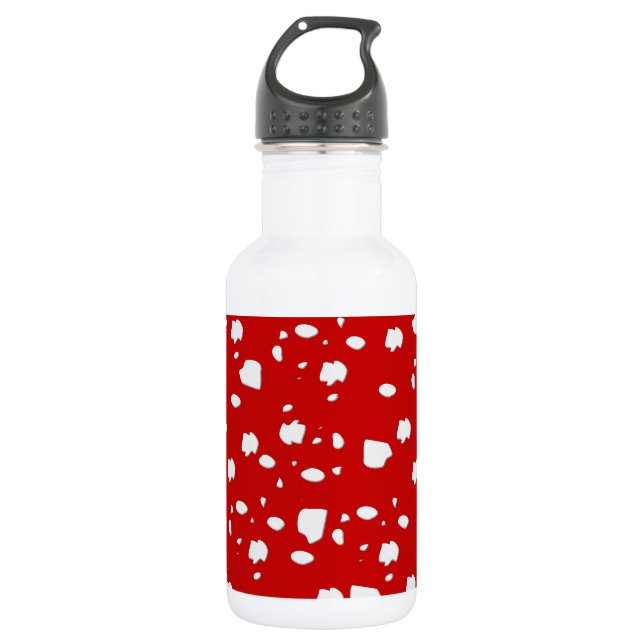 Punktmuster mit Rotkehlchen Edelstahlflasche (Vorderseite)