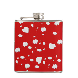 Punktmuster mit Rotkehlchen Flachmann