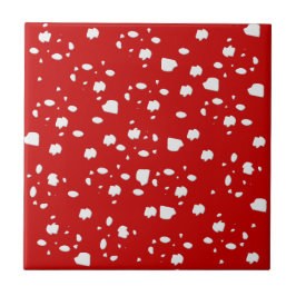 Punktmuster mit Rotkehlchen Fliese