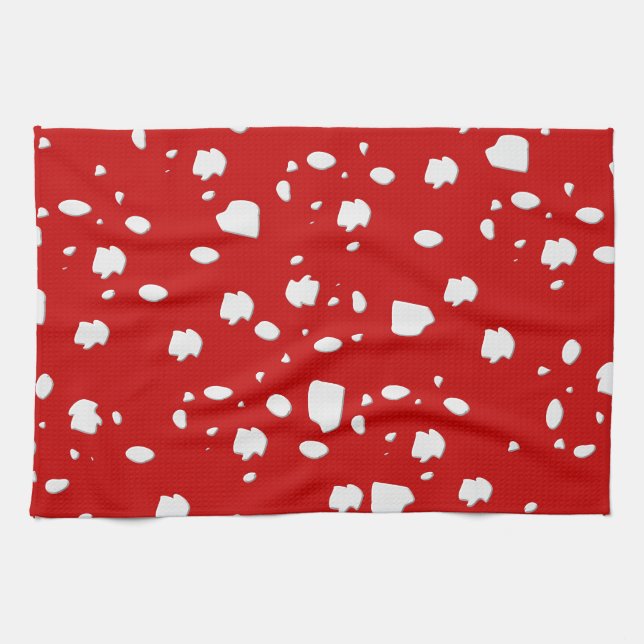 Punktmuster mit Rotkehlchen Handtuch (Horizontal)