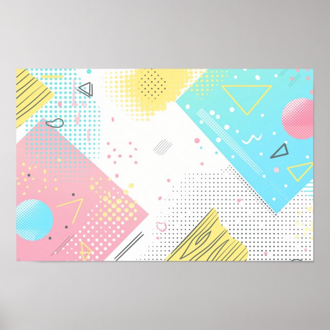 Punktmuster und geometrische Formen im Hintergrund Poster (Vorne)