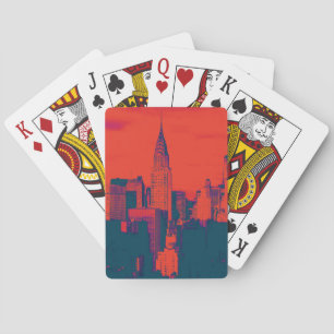 Punktrotes Retro-Style-Pop-Art New York City Spielkarten