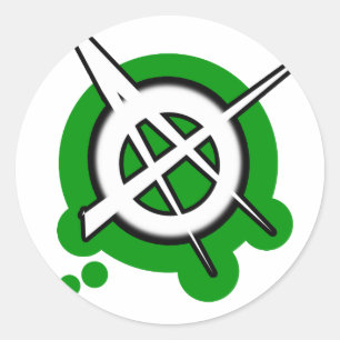 PunkTypmädchen ANARCHIE-PUNKfelsen-Musik Runder Aufkleber