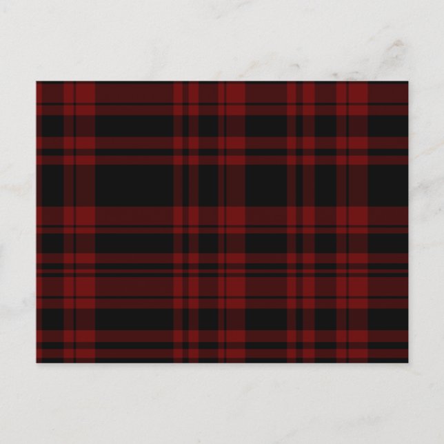 Punky Blood Red Kariert Postkarte (Vorderseite)