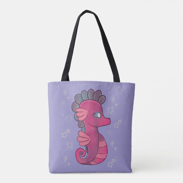 Punky Seahorse | Süßes rosa Seepferdchen (Rückseite)