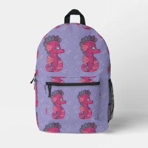 Punky Seahorse Süßes rosa Seepferdchen Bedruckter Rucksack