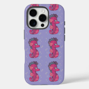 Punky Seahorse   Süßes rosa Seepferdchen iPhone 16 Pro Hülle