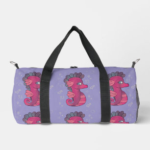 Punky Seahorse   Süßes rosa Seepferdchen Duffle Bag