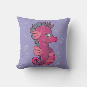Punky Seahorse Süßes rosa Seepferdchen Kissen