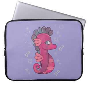 Punky Seahorse Süßes rosa Seepferdchen Laptopschutzhülle