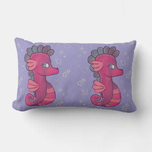 Punky Seahorse Süßes rosa Seepferdchen Lendenkissen