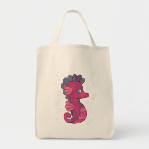 Punky Seahorse Süßes rosa Seepferdchen Tragetasche