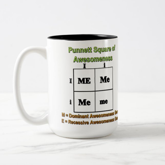 Punnett Quadrat von Awesomeness Zweifarbige Tasse (Links)