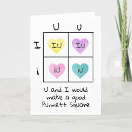 Punnett Square Valentine Biology Science Nerd Chem Feiertagskarte