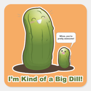 Punny Big Pickle Quadratischer Aufkleber
