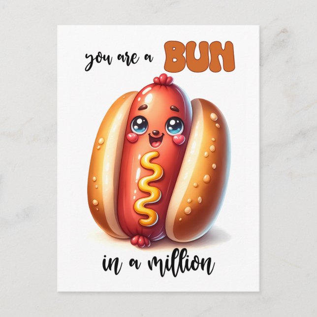 Punny Bun in einem Million Valentine Postkarte (Vorderseite)