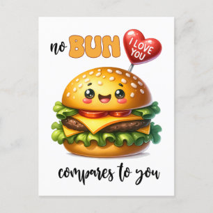 Punny Cheeseburger Valentine Postkarte