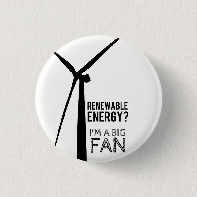 Punny Energien-Windmühlen-Knopf Button (Vorderseite)