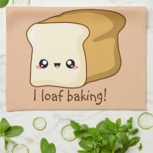 Punny I loaf dich, Kawaii Brot Geschirrtuch