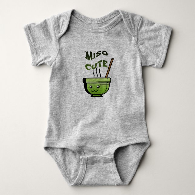 Punny Miso Niedlich Baby One Piece Strampler (Vorderseite)