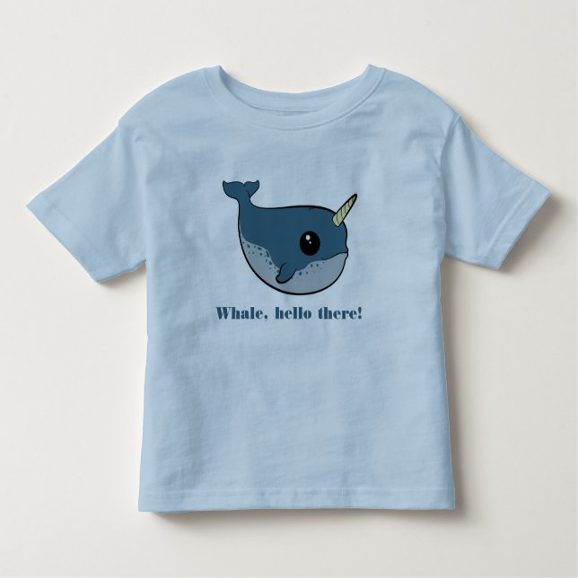 Punny Narwhal Kleinkind T-shirt (Vorderseite)