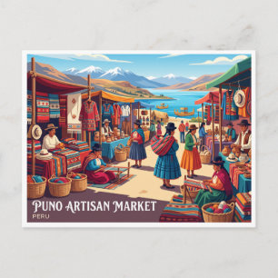 Puno Kunsthandwerksmarkt Peru Postkarte