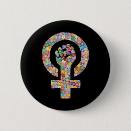 Puño lucha feminista button