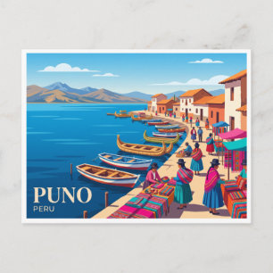 Puno Seeblick Titicaca Peru Postkarte