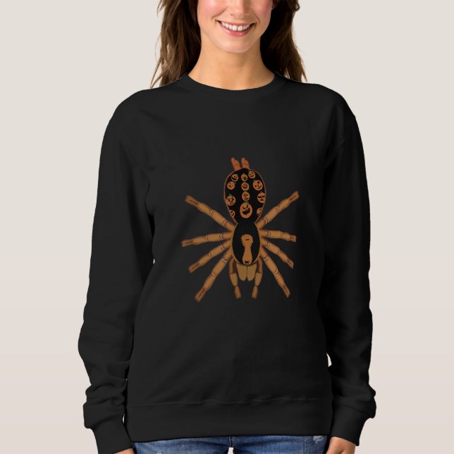 Punpkin Patch Tarantula Bird Spider Halloween Hapa Sweatshirt (Vorderseite)